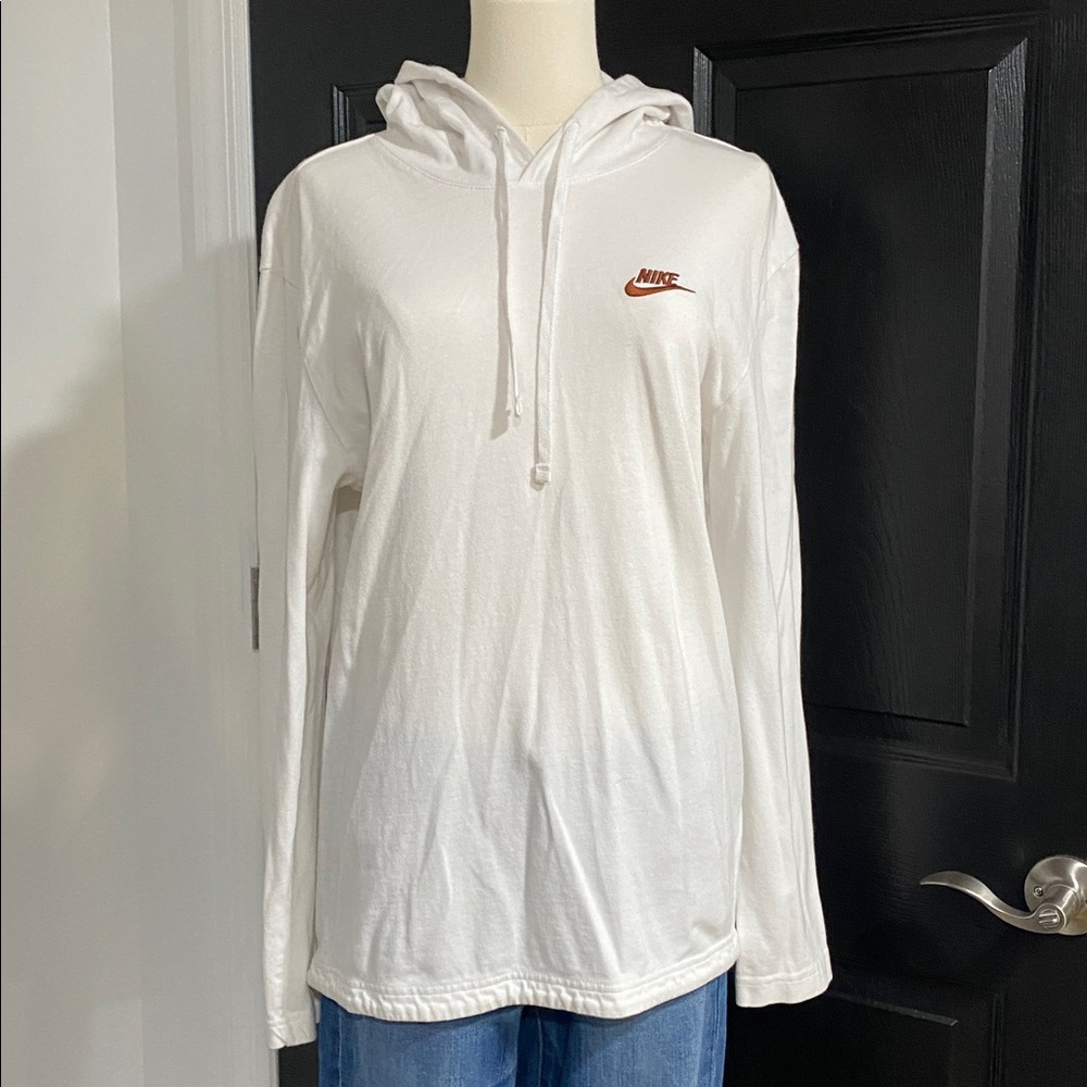 Nike White Hoodie with Maroon Logo